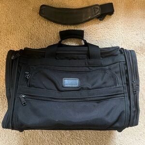 Tumi Black Travel Duffle Bag with Removable Shoulder Strap 17x10x9